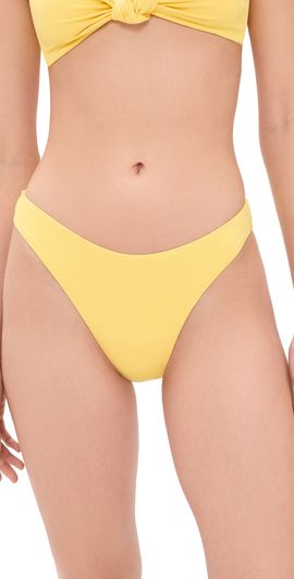 Good American Good American Matte Good Waist Cheeky Bikini Bottoms Lemon Light