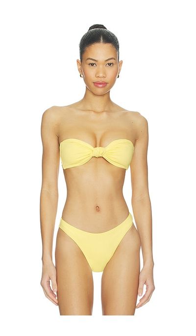 Good American Good American Matte Twist Bandeau Bikini Top
