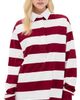 Good American Good American Oversized Rugby Tee Merlot And Chalk Rugby Stripe - 1