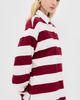 Good American Good American Oversized Rugby Tee Merlot And Chalk Rugby Stripe - 4