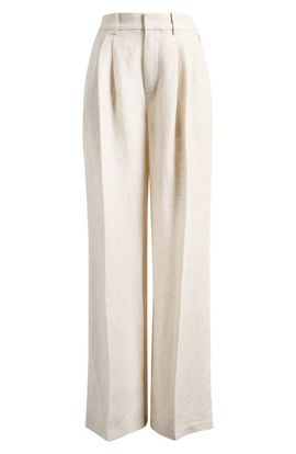 Good American Good American Pleated Tencel™ & Linen Trousers