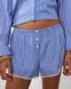 Good American Good American poplin lace trimmed boxer shorts in blue and white stripes -set - 2