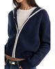 Good American Good American Sailor Merino Wool & Cashmere Cardigan Sweater - 5