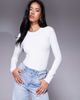 Good American Good American sculpting crewneck bodysuit in white - 1