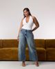 Good American Good American sculpting halter v neck bodysuit in white - 2