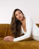 Good American Good American sculpting scoop neck long sleeve bodysuit in white - 1