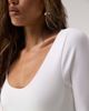 Good American Good American sculpting scoop neck long sleeve bodysuit in white - 3