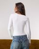 Good American Good American sculpting scoop neck long sleeve bodysuit in white - 4