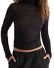 Good American Good American Sheer Rib Turtleneck Sweater - 1