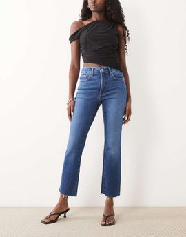 Good American Good American soft tech good legs slim straight leg jeans in mid blue wash