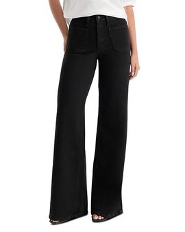 Good American Good American Soft Tech Good Waist High Rise Palazzo Jeans in Black001