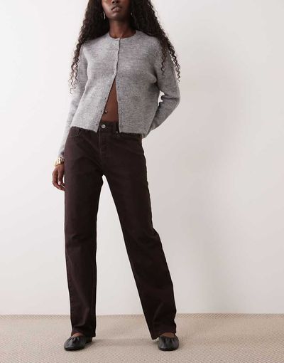Good American Good American straight leg jeans in vintage espresso-Brown