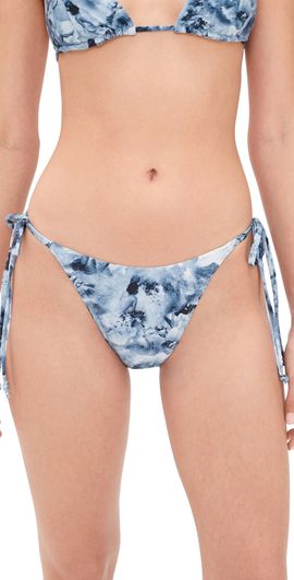 Good American Good American String Bikini Bottoms Blue Angel Print