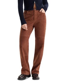 Good American Good American Suede Good True Straight Jeans in Cafe Clay