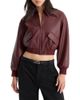 Good American Good American The Better Than Leather Cropped Bomber Jacket - 1