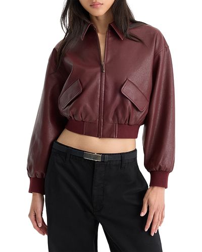 Good American Good American The Better Than Leather Cropped Bomber Jacket
