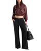 Good American Good American The Better Than Leather Cropped Bomber Jacket - 2