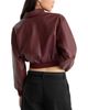 Good American Good American The Better Than Leather Cropped Bomber Jacket - 3