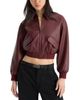 Good American Good American The Better Than Leather Cropped Bomber Jacket - 5