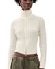 Good American Good American The Cable Zip Up Cardigan Chalk - 1