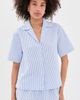Good American Good American The Camp Shirt Blue Stripe Seersucker - 2
