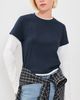Good American Good American The Combo Layered Tee Navy With Chalk - 2