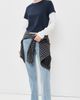 Good American Good American The Combo Layered Tee Navy With Chalk - 5