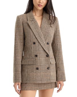 Good American Good American The Double Breasted Plaid Blazer