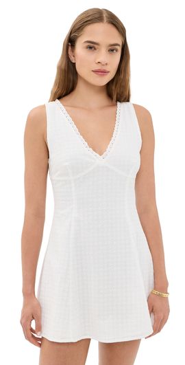 Good American Good American The Eyelet Mini Dress White001