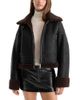 Good American Good American The Faux Shearling Aviator Jacket - 1
