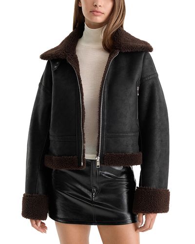 Good American Good American The Faux Shearling Aviator Jacket