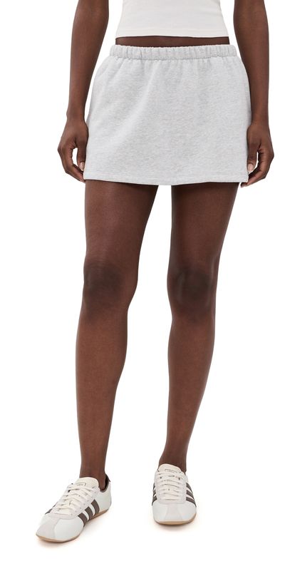 Good American Good American The Fleece Skort Heather Grey