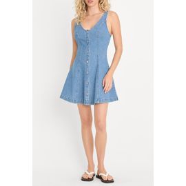 Good American Good American The Flouncy Denim Minidress