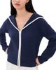 Good American Good American The Knit Sailor Zip Up New Navy002 - 1