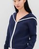 Good American Good American The Knit Sailor Zip Up New Navy002 - 2