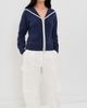 Good American Good American The Knit Sailor Zip Up New Navy002 - 5