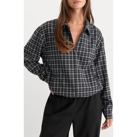 Good American Good American The Lightweight Plaid Bomber Jacket