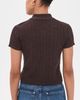 Good American Good American The Micro Cable Polo Pullover Espresso - 3