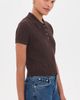 Good American Good American The Micro Cable Polo Pullover Espresso - 4