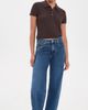Good American Good American The Micro Cable Polo Pullover Espresso - 5