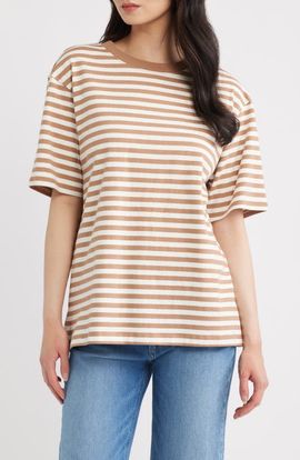 Good American Good American The Overized Stripe T-Shirt