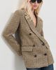 Good American Good American The Oversized Double Breasted Blazer Brown Plaid - 2