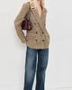 Good American Good American The Oversized Double Breasted Blazer Brown Plaid - 5