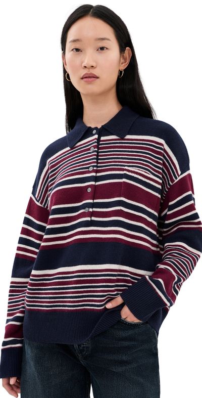 Good American Good American The Oversized Rugby Sweater Multi Stripe