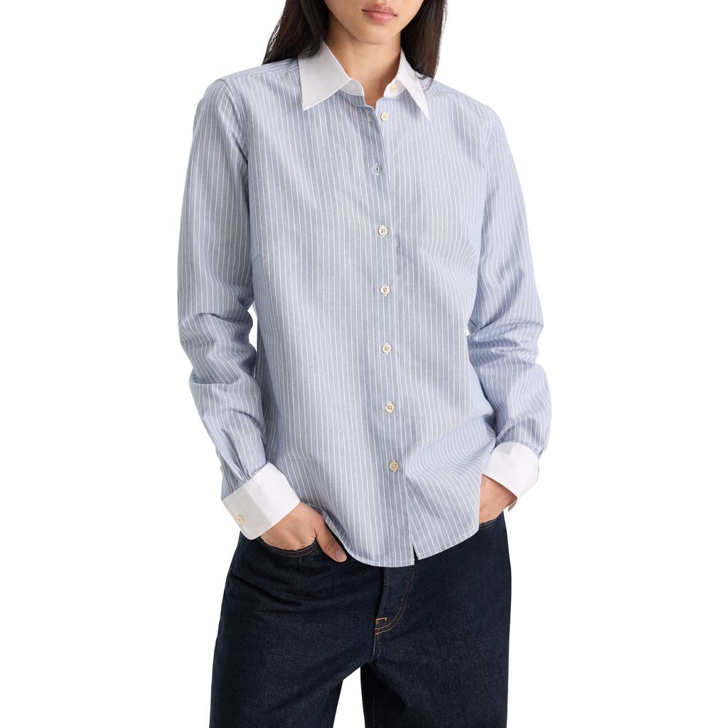 Good American Good American The Oxford Contrast Striped Shirt