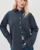 Good American Good American The Poplin Easy Shirt Navy Stripe - 2