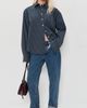 Good American Good American The Poplin Easy Shirt Navy Stripe - 5