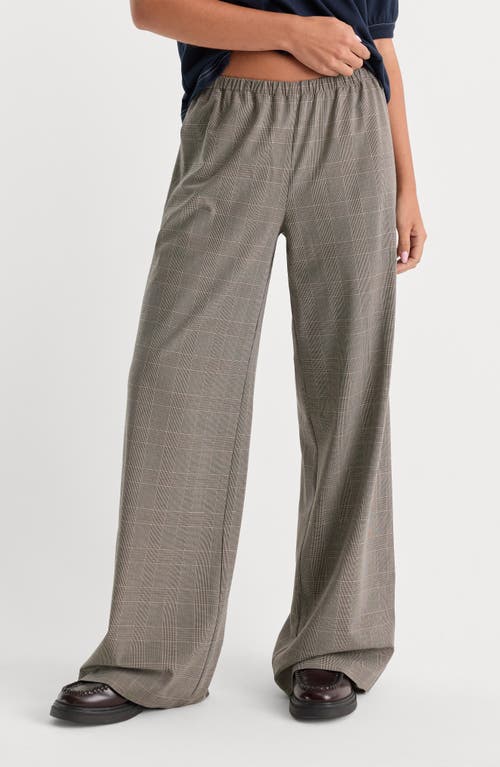 Good American Good American The Pull On Plaid Wide Leg Trousers