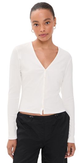 Good American Good American The Rib Cardigan Chalk
