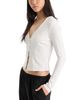Good American Good American The Rib V Neck Cardigan Tee - 5